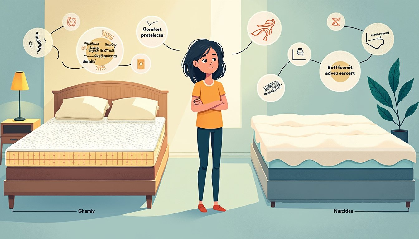 découvrez comment choisir entre un matelas dur et un matelas mou en fonction de vos besoins et préférences de sommeil. nos conseils vous aideront à trouver le confort idéal pour un sommeil réparateur.